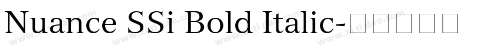 Nuance SSi Bold Italic字体转换